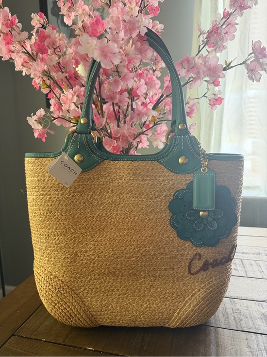 Coach Handbags - COACH Straw Tote Bag